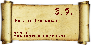 Berariu Fernanda névjegykártya